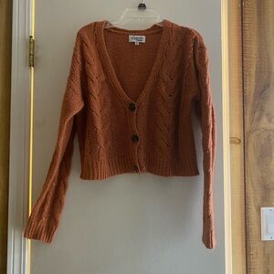 Lavender Moon Burnt Orange Knit Cardigan